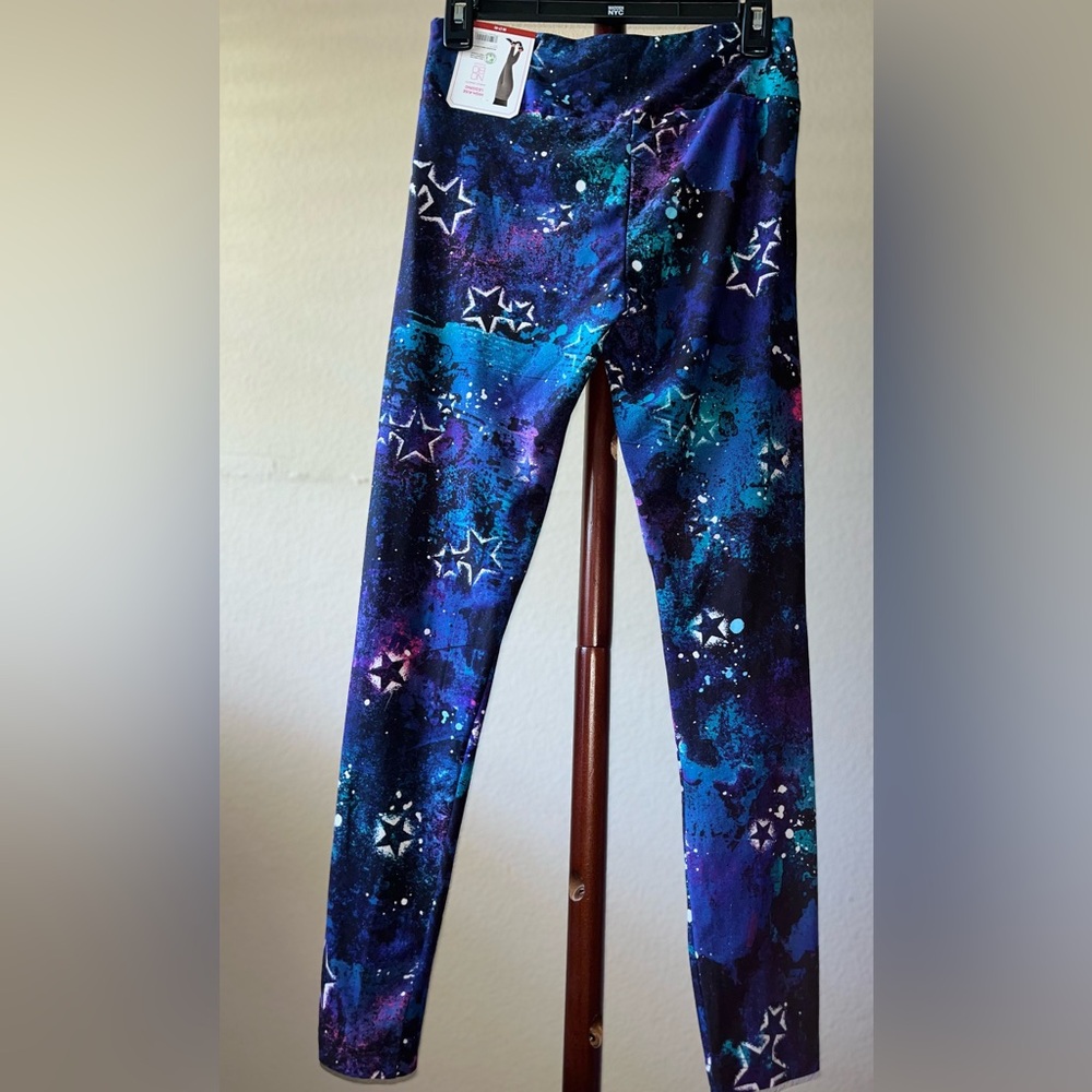 No Boundaries Cosmic Star Leggings - Blue and Purple
